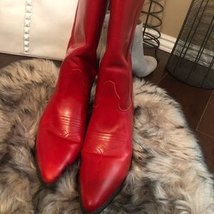 🌹Just In 🌹 Red Leather Cowboy Boots